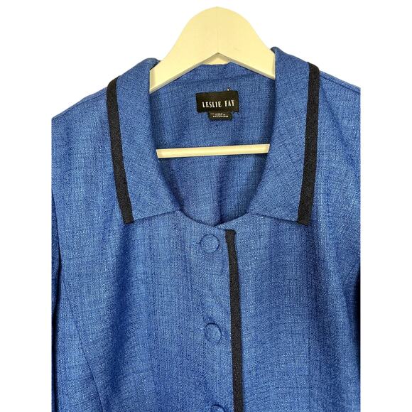 VIntage Leslie Fay cropped blazer blue SZ 10P - Picture 3 of 8